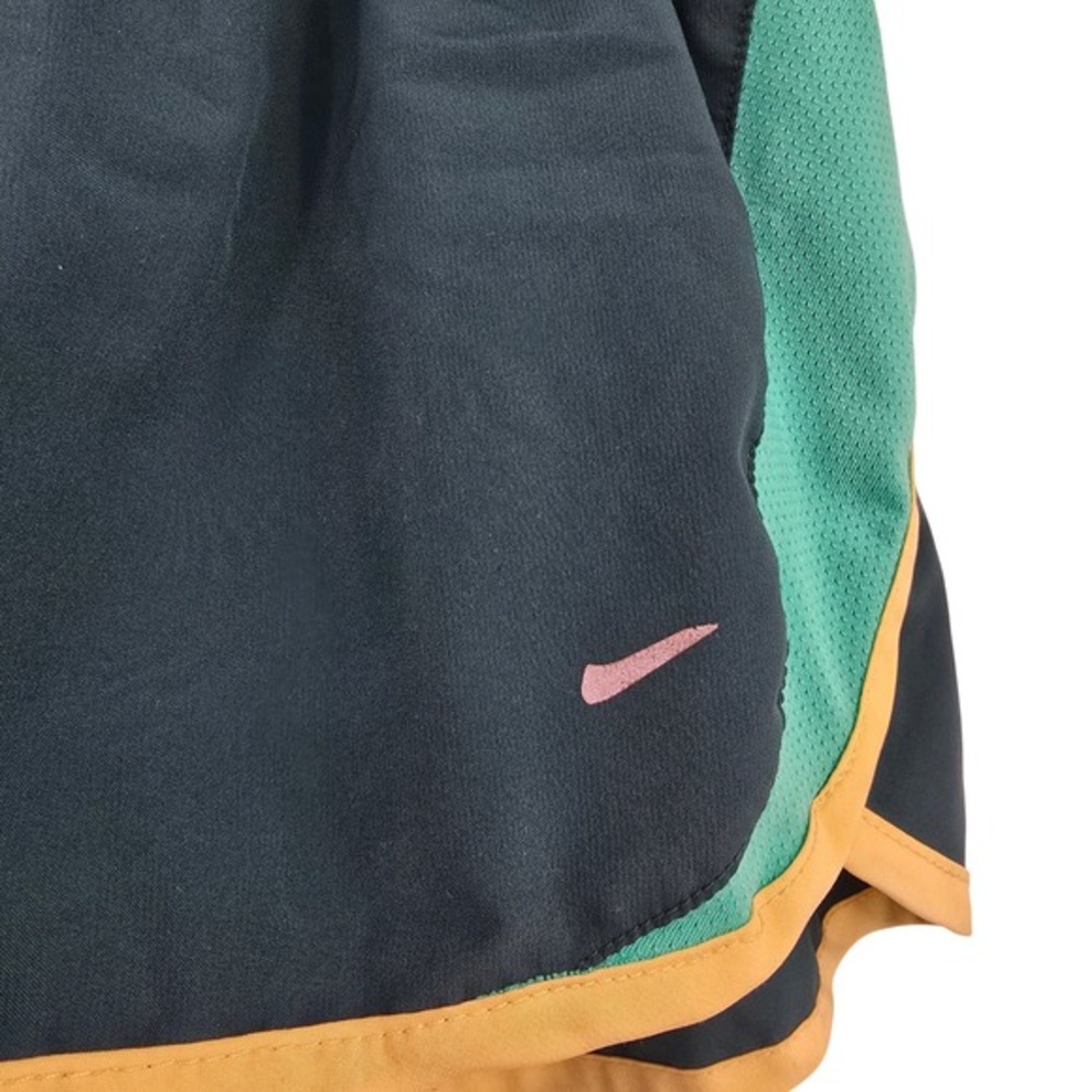 Nike Dri Fit Running Shorts Women's‎ Teal Green Yellow Trim Athletic Gym Size S - Picture 3 of 9